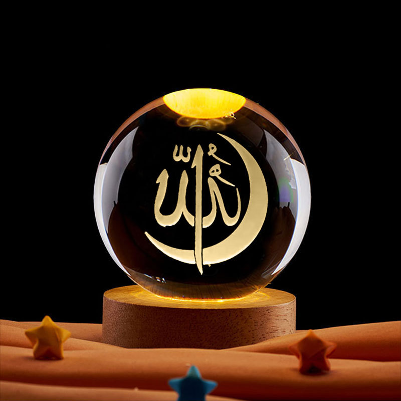 Led Moon Lamp - رمضان الديكور 3D كريستال الكرة ضوء