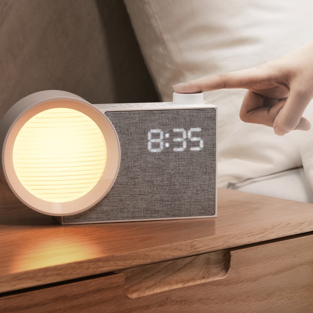 Lighting Decor For Bedroom - ساعة منبه WILIT مع إضاءة ليلية
