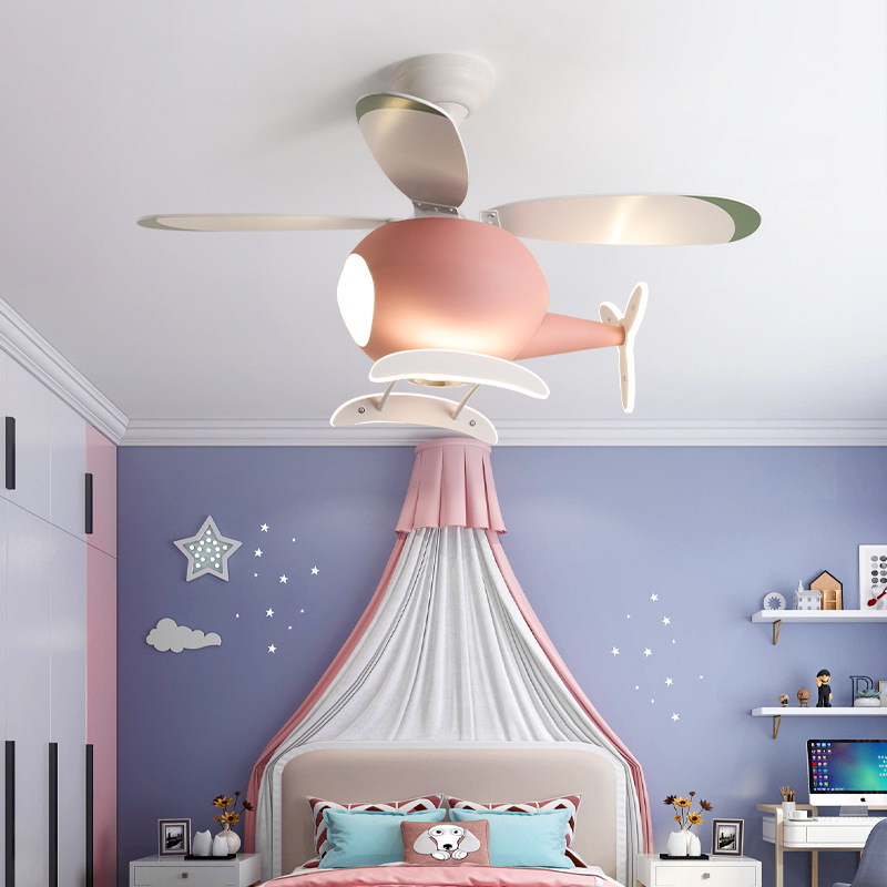 Decor Lighting Fans - مصباح سقف LED بتصميم طائرة كرتونية