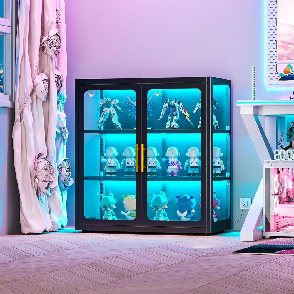 Lighting & Home Decor Studio - خزانة عرض زجاجية طويلة بارتفاع 34