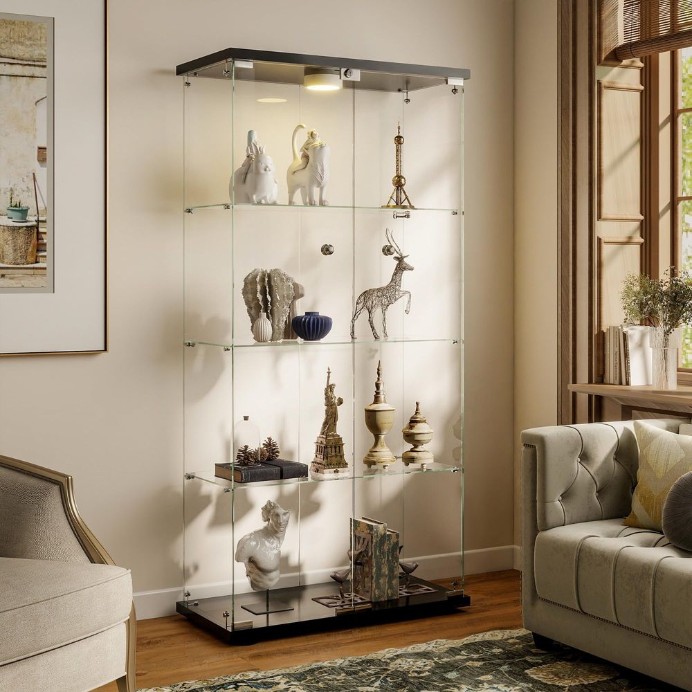 خزانة عرض مع إضاءة LED وقفل، خ - مراجعة Lighting & Home Decor Studio وسعره