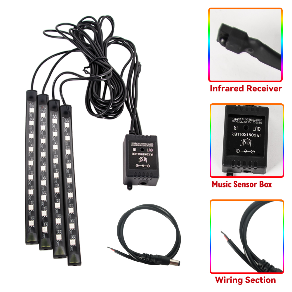 RGB LED دراجة نارية جو القدم م - مراجعة Lighting Bolt Decor وسعره