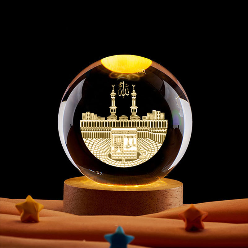 رمضان الديكور 3D كريستال الكرة - مراجعة Led Moon Lamp وسعره
