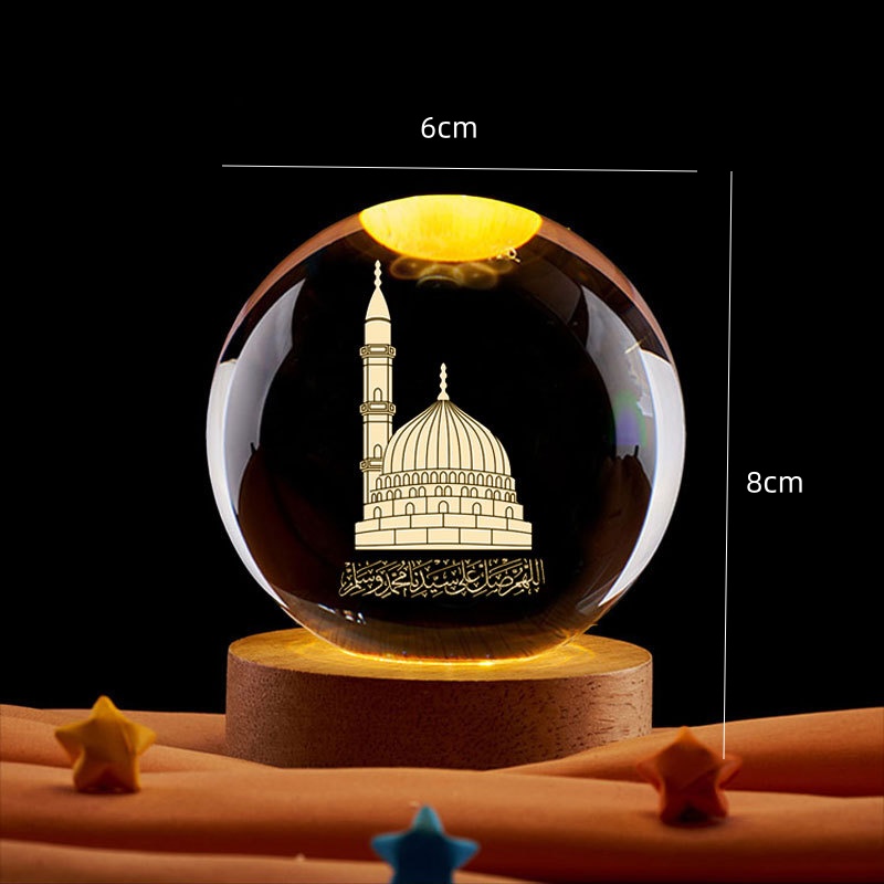 رمضان الديكور 3D كريستال الكرة - مراجعة Led Moon Lamp وسعره