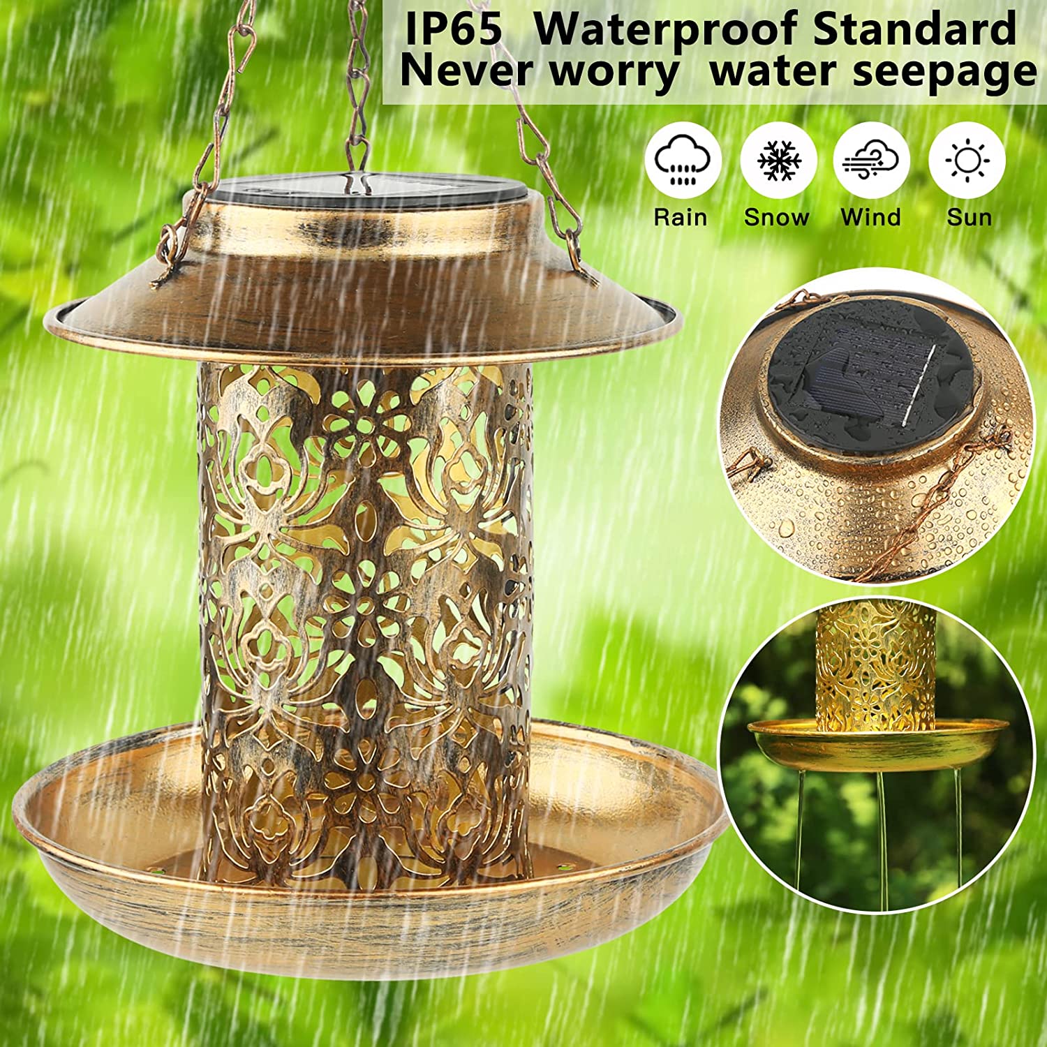 وحدة تغذية الطيور الشمسية المع - مراجعة Outdoor Lighting Decor Ideas وسعره