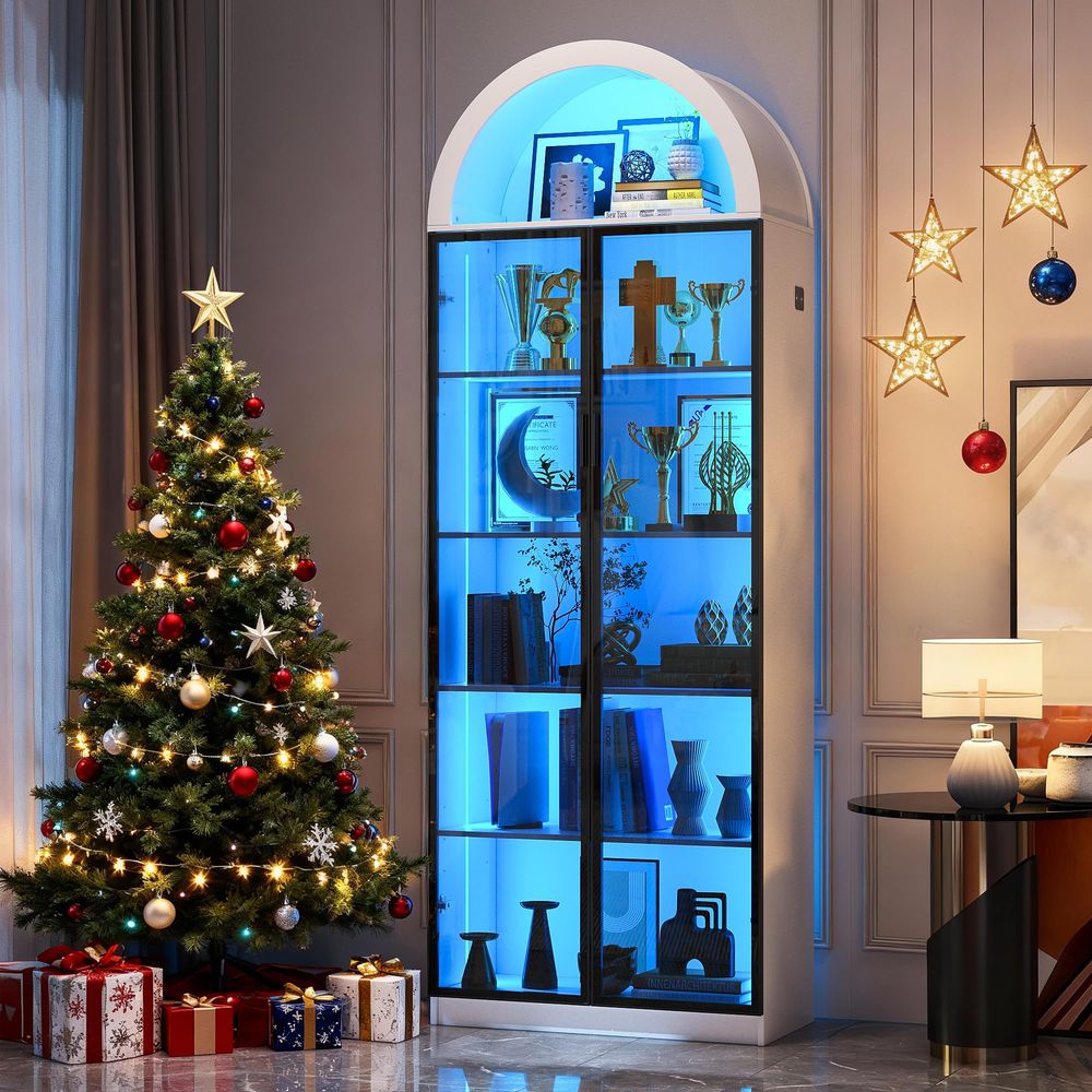 خزانة عرض بباب وأرفف قابلة للت - مراجعة Lighting & Home Decor Studio وسعره