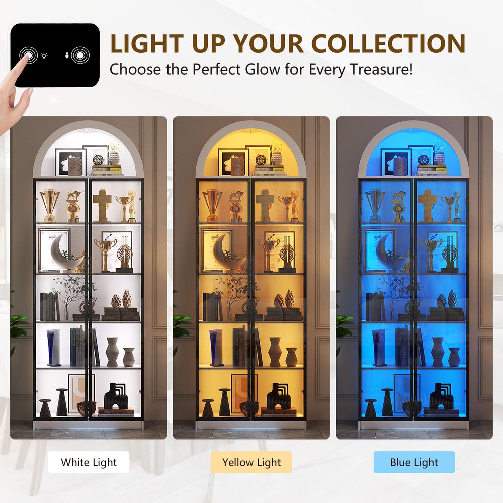 خزانة عرض بباب وأرفف قابلة للت - مراجعة Lighting & Home Decor Studio وسعره