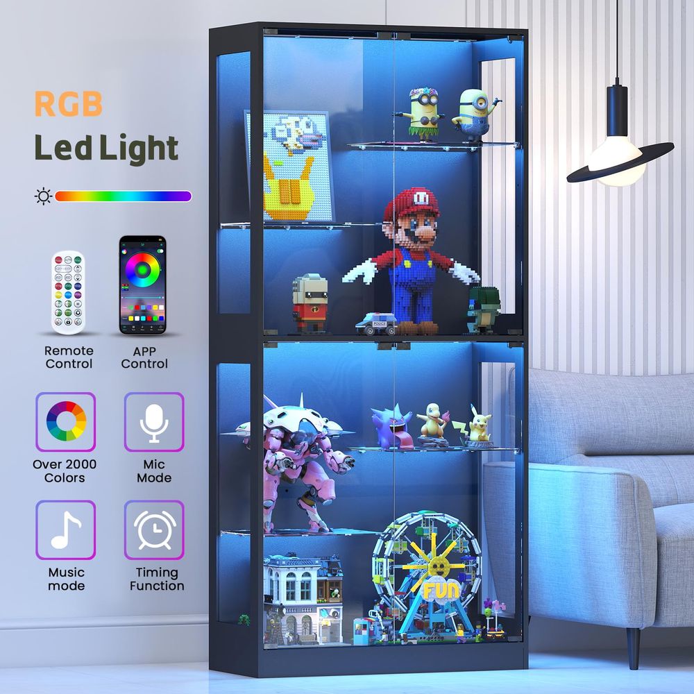 خزانة عرض زجاجية بأبواب زجاجية - مراجعة Lighting & Home Decor Studio وسعره