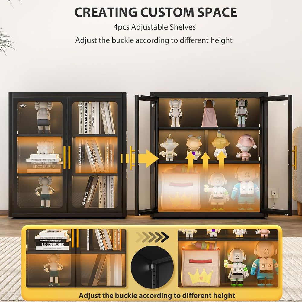 خزانة عرض زجاجية طويلة بارتفاع - مراجعة Lighting & Home Decor Studio وسعره