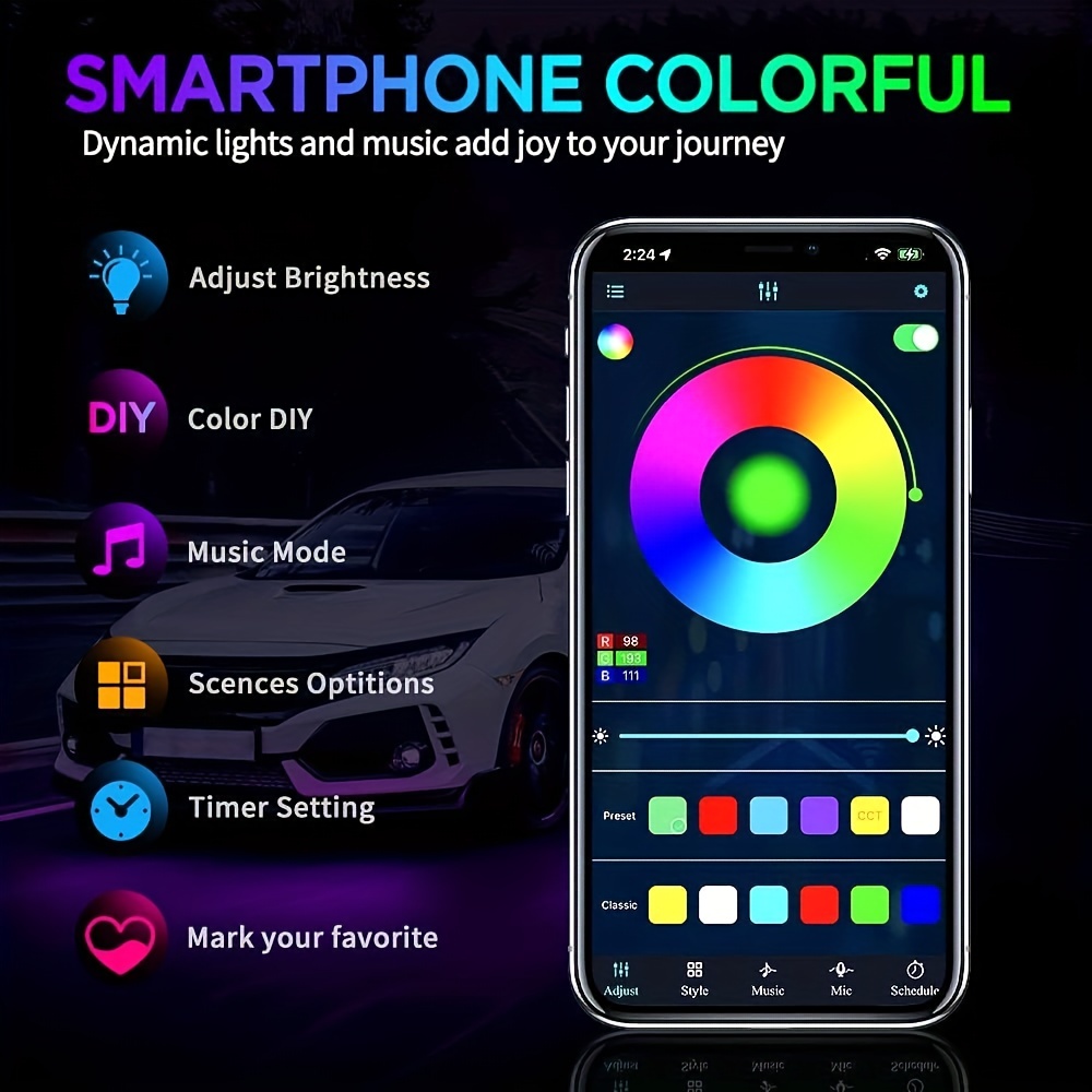 RGB مرنة سيارة Underglow شرائط - مراجعة Lighting Bolt Decor وسعره