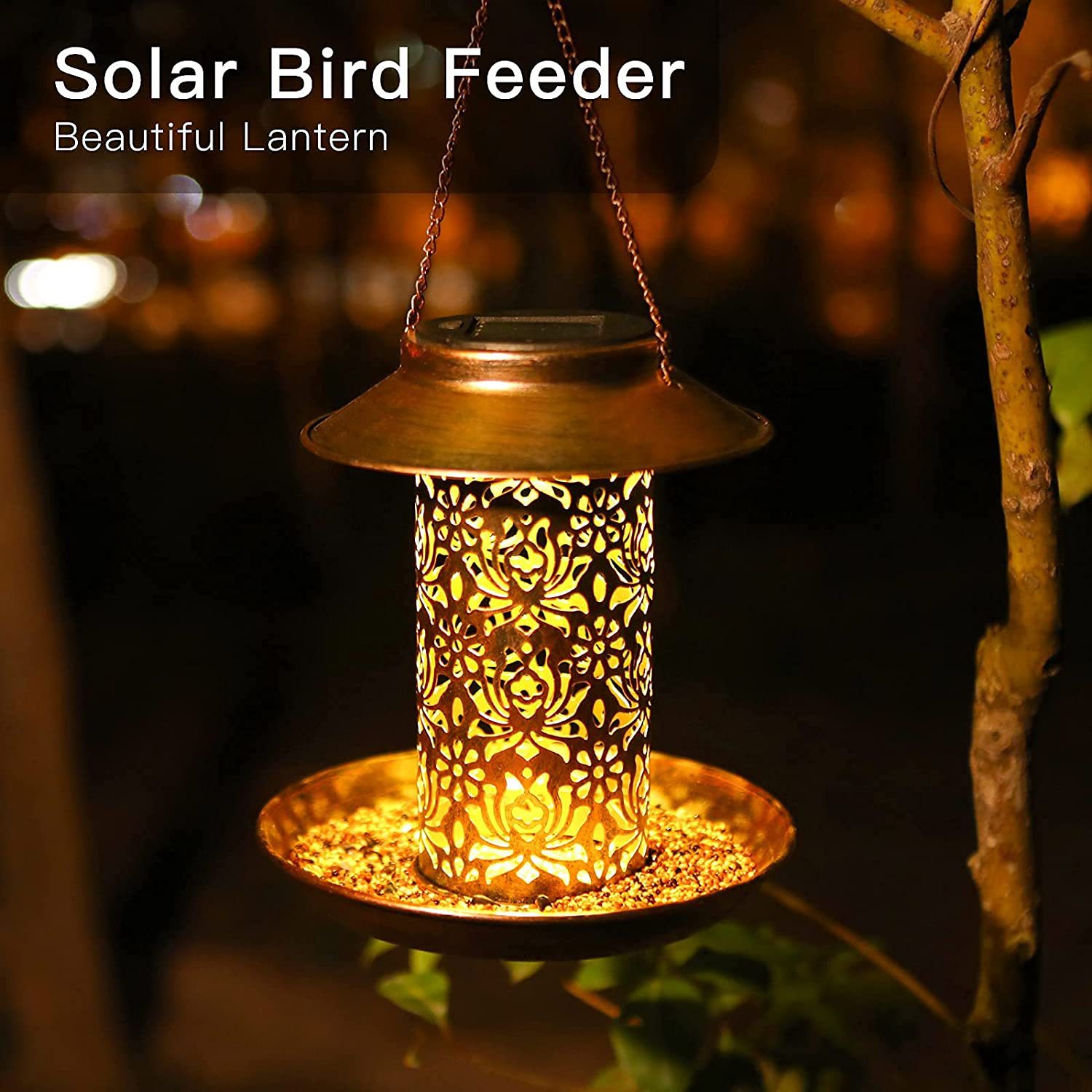 معلقة بيت الطيور المعدنية في ا - مراجعة Outdoor Lighting Decor Ideas وسعره