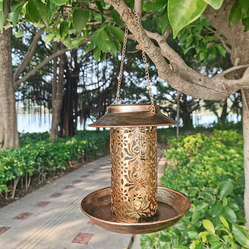 معلقة بيت الطيور المعدنية في ا - مراجعة Outdoor Lighting Decor Ideas وسعره